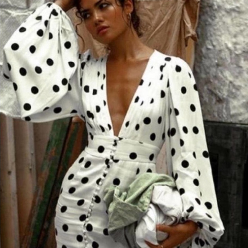 Rat & Boa Monochrome Polka Dot Mini Dress